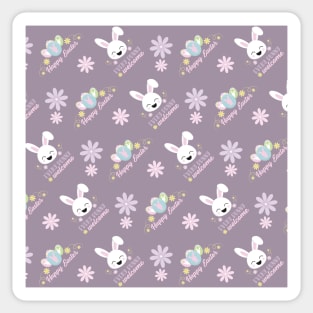 cute purple happy easter pattern Sticker